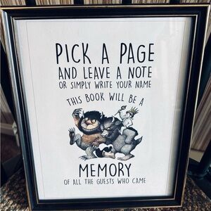 Framed '”Pick A Page And Leave A Note” Wall Art - Where the Wild Things Are